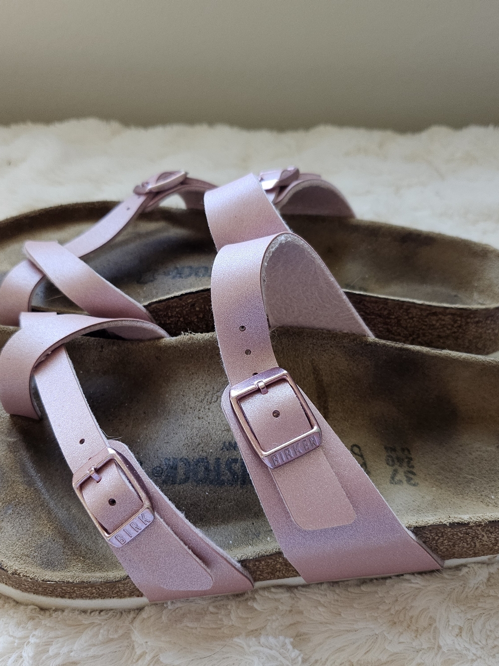 Birkenstock-Mayari Pink Metallic Strappy Sandals - Picture 2 of 4